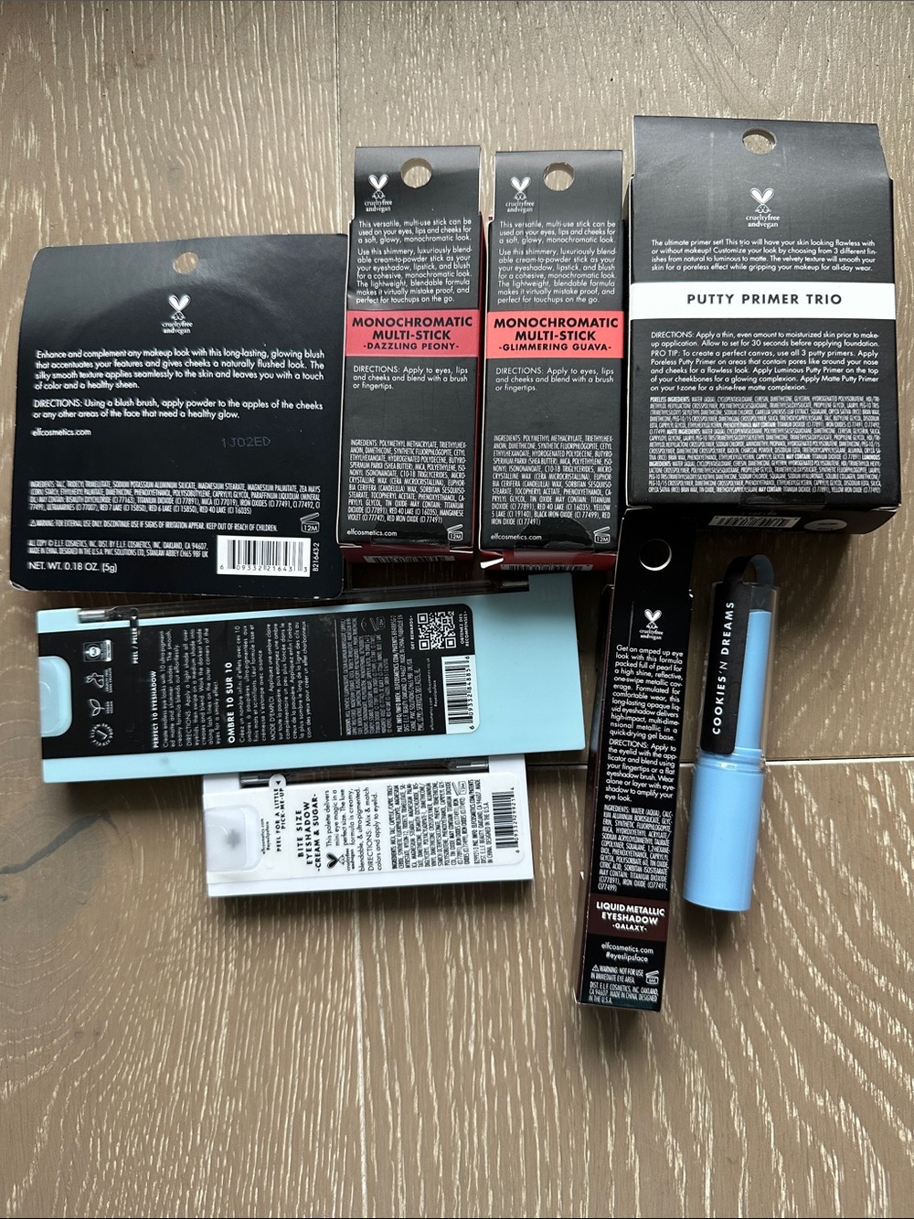 New e.l.f. Makeup Bundle - blush, multi stick, primer trio, eyeshadow, lip scrub - Picture 4 of 4